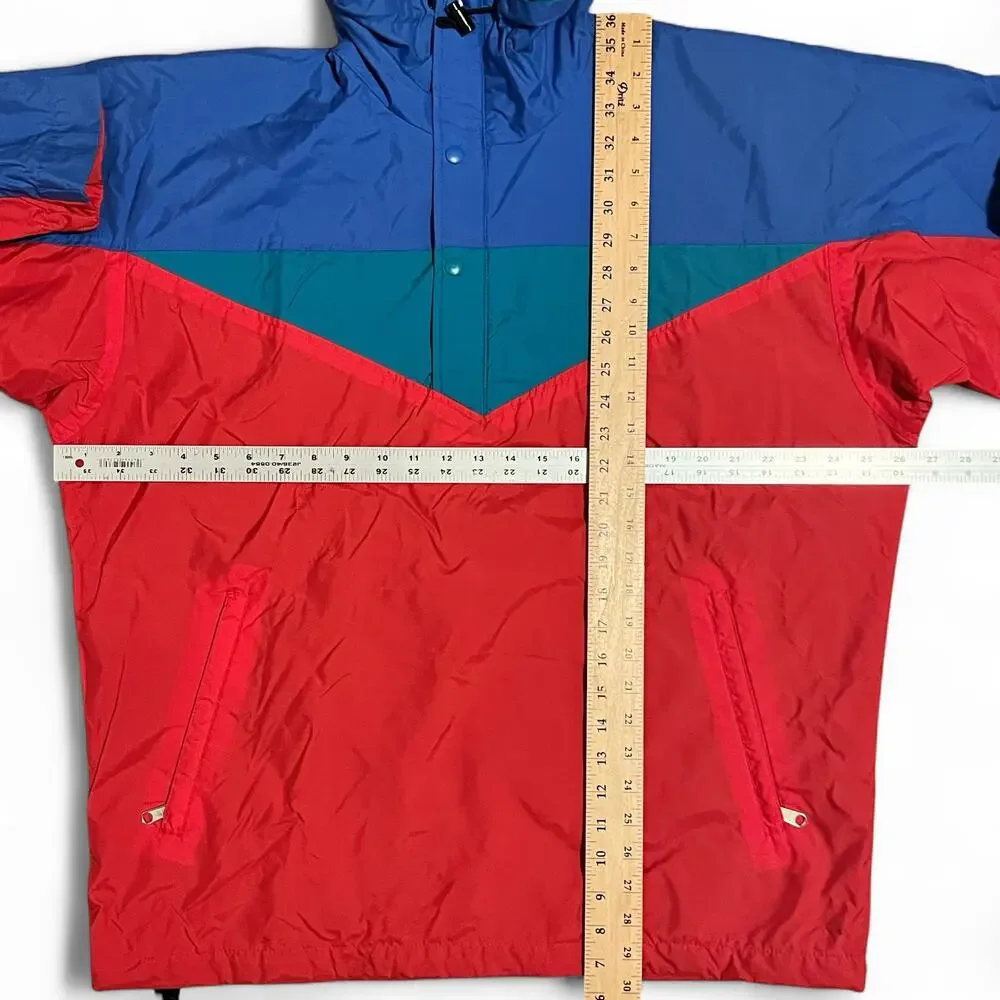 Vintage The North Face Anorak Jacket Red Blue Green Shell Windbreaker Gorpcore L